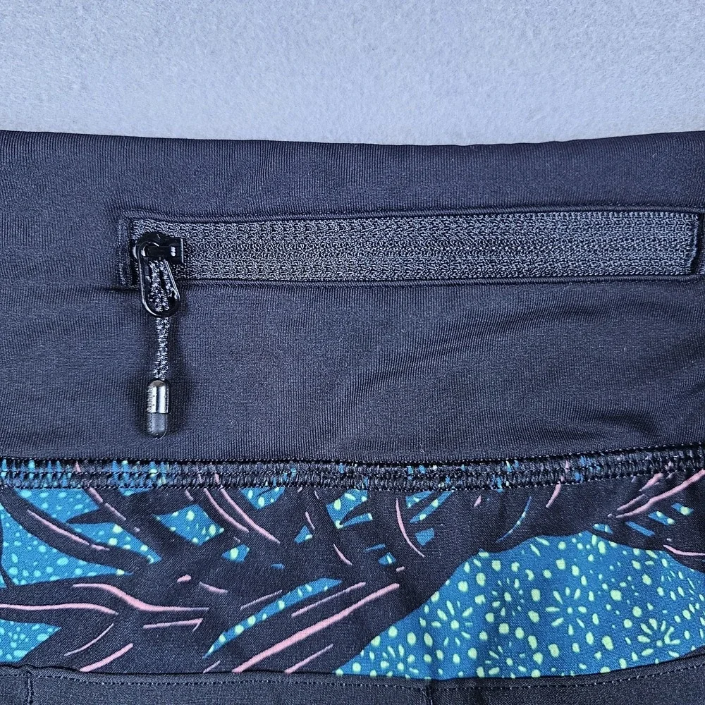 Lululemon Speed Shorts Womens 6 Blue Teal Palm Lace Tofino 2.5